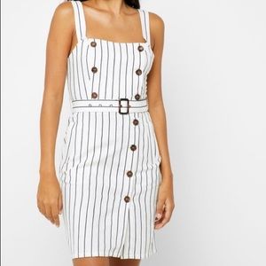 F21 Buttoned-Down Overall Mini Dress w/ belt